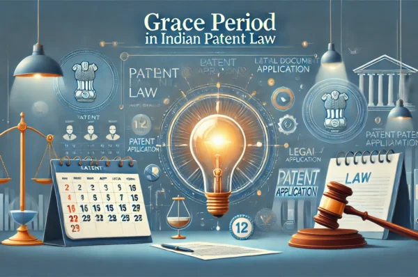DALL·E 2025-08-18 12.41.59 - A modern, professional blog cover image representing 'Grace Period in Indian Patent Law'. The scene includes symbolic