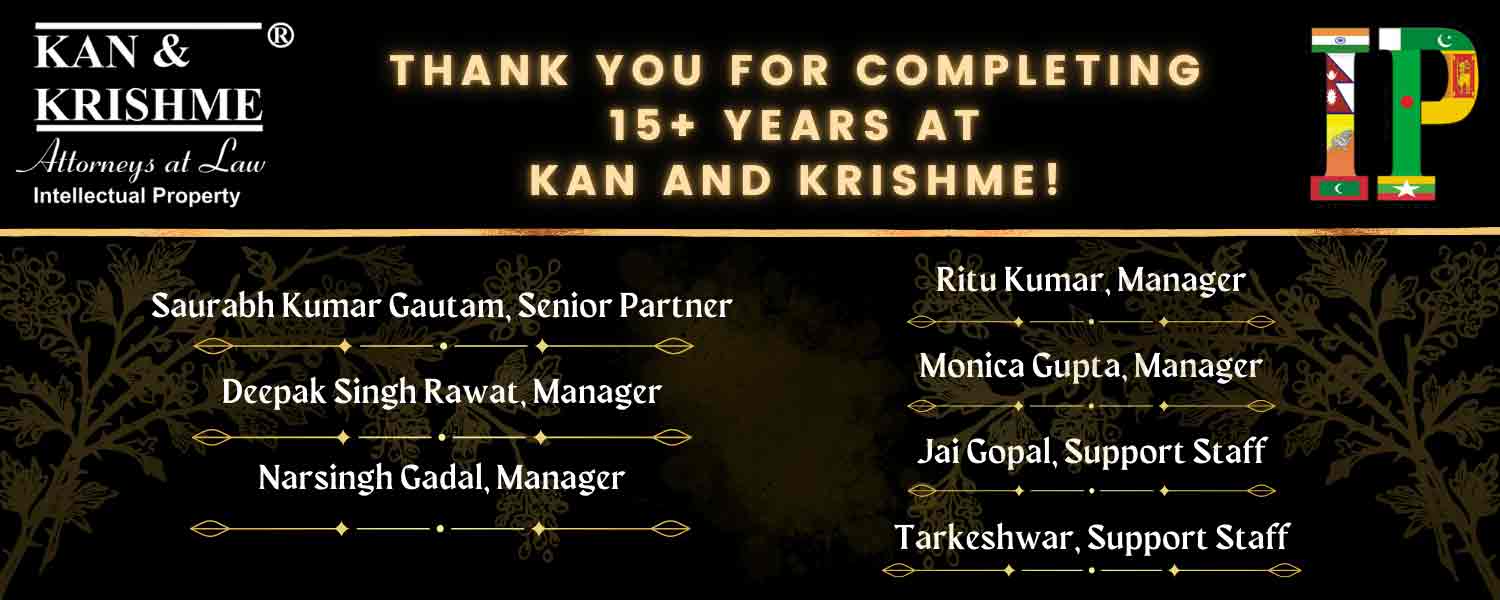 Congratulations on completing 15+ years with Kan and Krishme