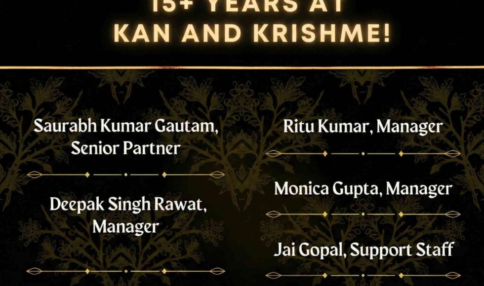 Congratulations on completing 15+ years with Kan and Krishme